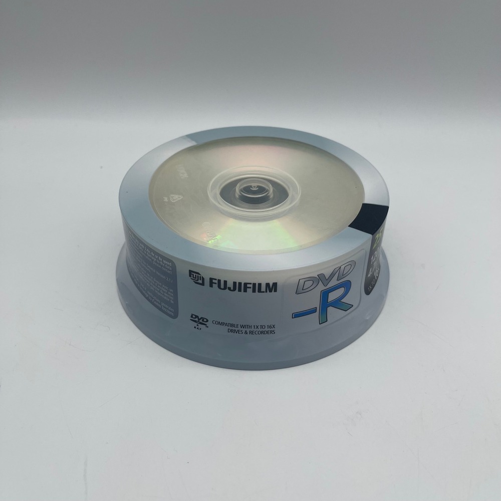 Fujifilm DVD-R 4.7GB 120 Min 16x‎ Blank Recordable Discs 25 Pack Spindle 75125